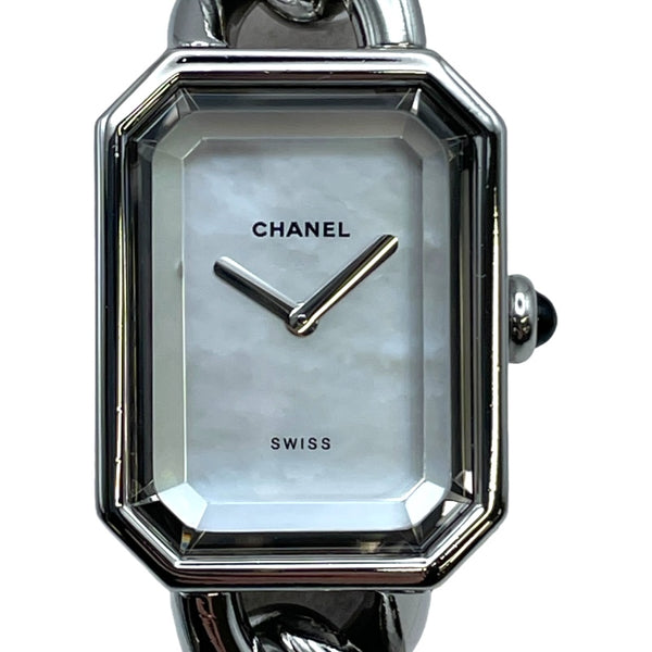 シャネル CHANEL プルミエール L H1064 ホワイトシェル SS クオーツ レディース 腕時計