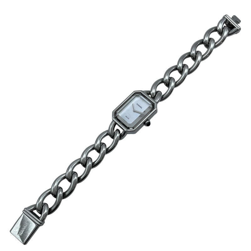 シャネル CHANEL プルミエール L H1064 ホワイトシェル SS クオーツ レディース 腕時計