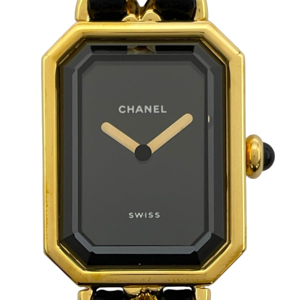 シャネル CHANEL プルミエール H0001 ブラック GP レディース 腕時計