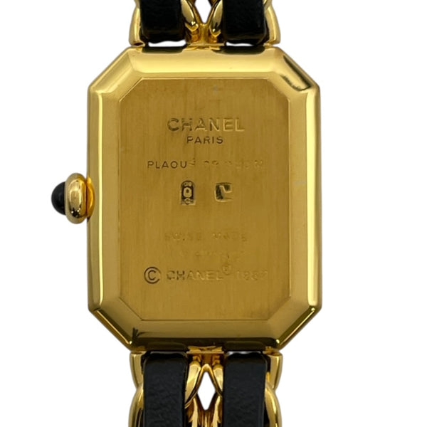シャネル CHANEL プルミエール H0001 ブラック GP レディース 腕時計