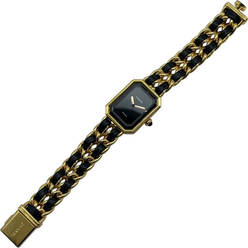 シャネル CHANEL プルミエール H0001 ブラック GP レディース 腕時計