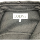 ロエベ LOEWE レザーパッチトラペーズコート S359Y01X98 ブラック ウール レディース ノーカラージャケット