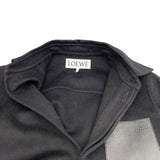 ロエベ LOEWE レザーパッチトラペーズコート S359Y01X98 ブラック ウール レディース ノーカラージャケット
