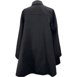 ロエベ LOEWE レザーパッチトラペーズコート S359Y01X98 ブラック ウール レディース ノーカラージャケット