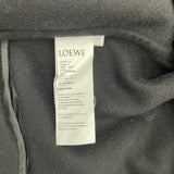 ロエベ LOEWE レザーパッチトラペーズコート S359Y01X98 ブラック ウール レディース ノーカラージャケット