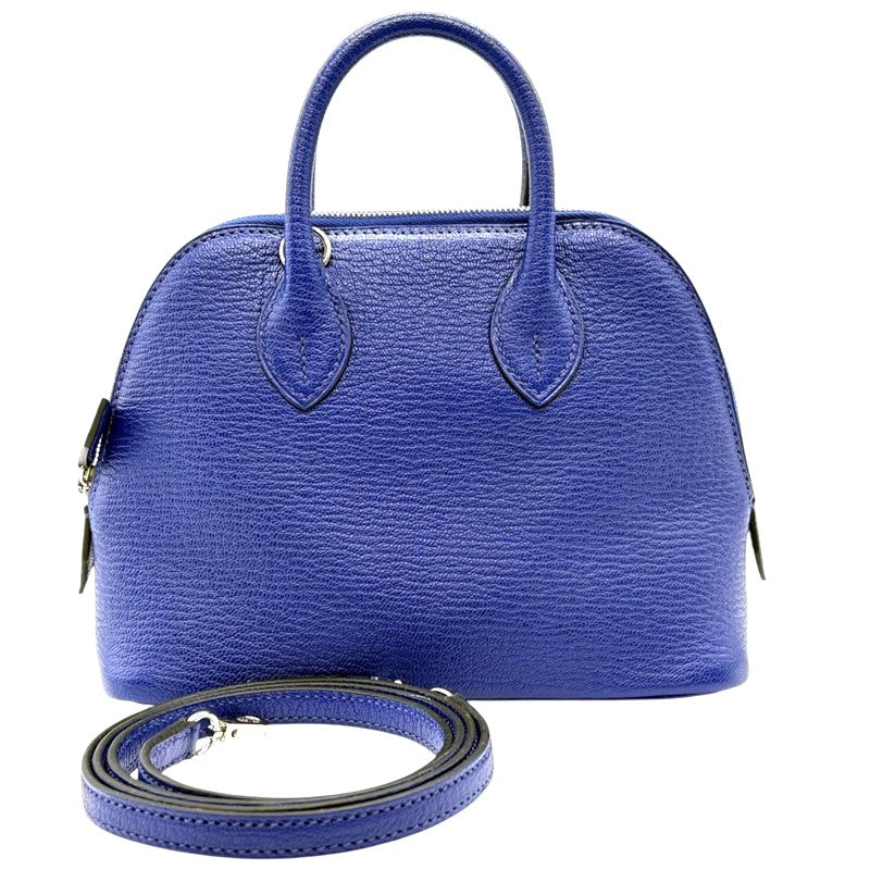 エルメス HERMES ボリード1923 ミニ C刻印 ブルーエレクトリック シルバー金具 シェーブル レディース ハンドバッグ
