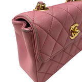 シャネル CHANEL ミニマトラッセ フラップバッグ ピンク ゴールド金具 ラムスキン レディース ショルダーバッグ