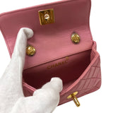 シャネル CHANEL ミニマトラッセ フラップバッグ ピンク ゴールド金具 ラムスキン レディース ショルダーバッグ
