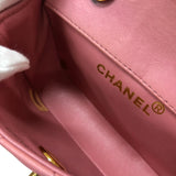 シャネル CHANEL ミニマトラッセ フラップバッグ ピンク ゴールド金具 ラムスキン レディース ショルダーバッグ