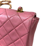 シャネル CHANEL ミニマトラッセ フラップバッグ ピンク ゴールド金具 ラムスキン レディース ショルダーバッグ