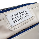 メゾン マルジェラ Maison Margiela 5AC ドローストリング ミニバッグ S56WG0082 ホワイト/ブルー　シルバー金具 レザー レディース ショルダーバッグ