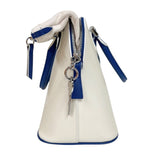 メゾン マルジェラ Maison Margiela 5AC ドローストリング ミニバッグ S56WG0082 ホワイト/ブルー　シルバー金具 レザー レディース ショルダーバッグ