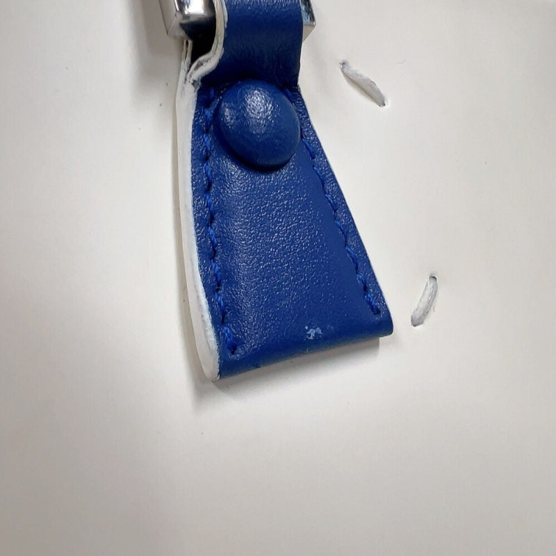 メゾン マルジェラ Maison Margiela 5AC ドローストリング ミニバッグ S56WG0082 ホワイト/ブルー　シルバー金具 レザー レディース ショルダーバッグ