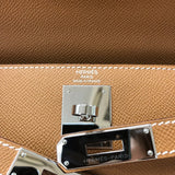エルメス HERMES ケリー28 B刻印 ゴールド シルバー金具 エプソン レディース ショルダーバッグ
