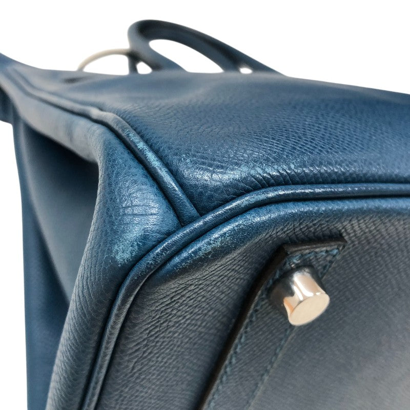 エルメス HERMES バーキン30 □L刻印 ブルードプリュス シルバー金具 エプソン レディース ハンドバッグ