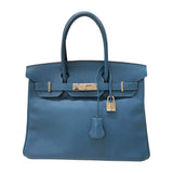 エルメス HERMES バーキン30 □L刻印 ブルードプリュス シルバー金具 エプソン レディース ハンドバッグ