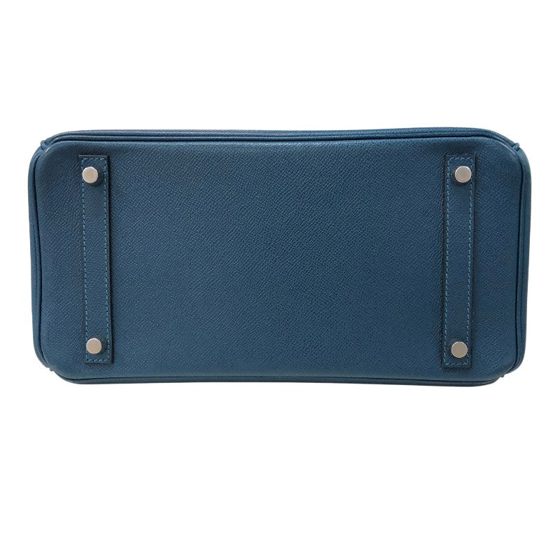 エルメス HERMES バーキン30 □L刻印 ブルードプリュス シルバー金具 エプソン レディース ハンドバッグ