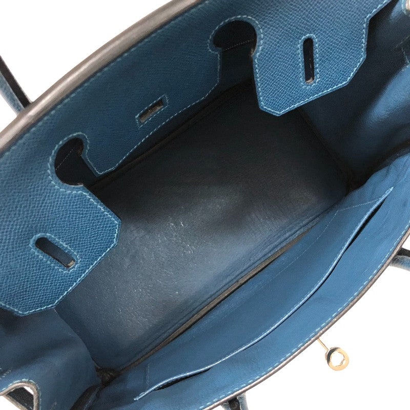 エルメス HERMES バーキン30 □L刻印 ブルードプリュス シルバー金具 エプソン レディース ハンドバッグ