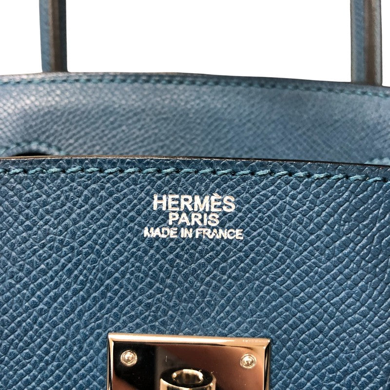エルメス HERMES バーキン30 □L刻印 ブルードプリュス シルバー金具 エプソン レディース ハンドバッグ