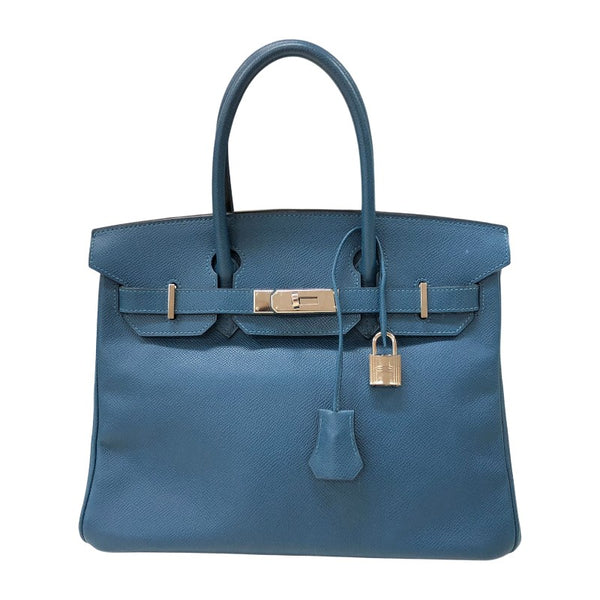 エルメス HERMES バーキン30 □L刻印 ブルードプリュス シルバー金具 エプソン レディース ハンドバッグ