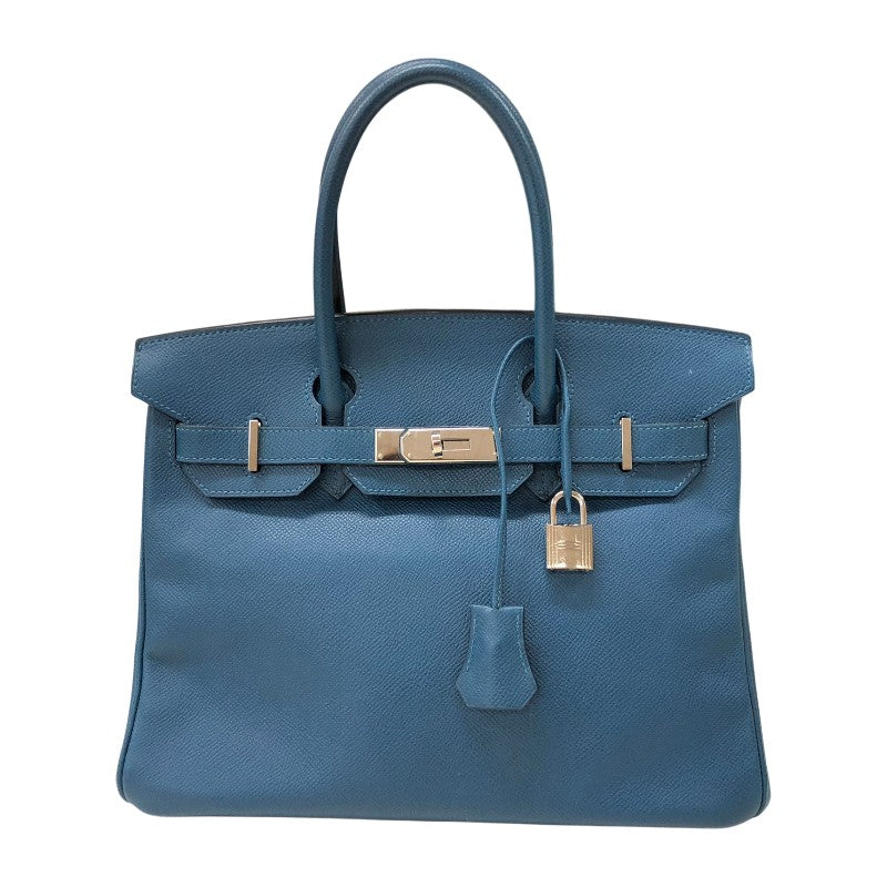 エルメス HERMES バーキン30 □L刻印 ブルードプリュス シルバー金具 エプソン レディース ハンドバッグ