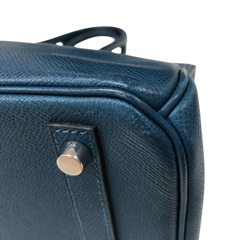 エルメス HERMES バーキン30 □L刻印 ブルードプリュス シルバー金具 エプソン レディース ハンドバッグ