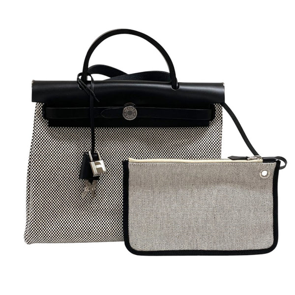 エルメス HERMES エールバッグジップPM U刻 トワル ハンター レディース ショルダーバッグ ハンドバッグ