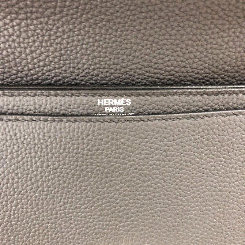 エルメス HERMES サックアデペッシュ38 D刻 ブラック シルバー金具 トゴ メンズ ハンドバッグ