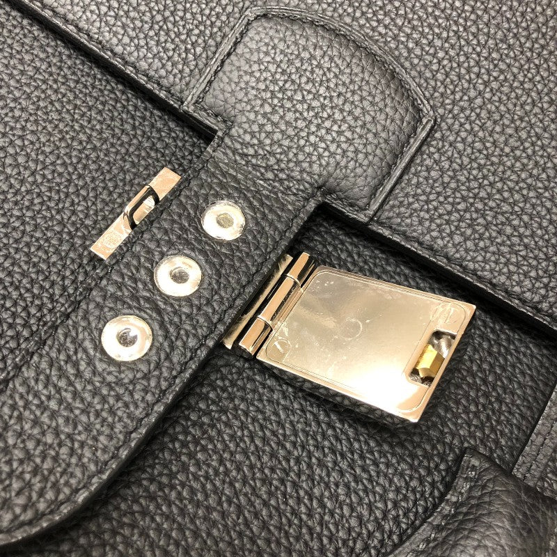 エルメス HERMES サックアデペッシュ38 D刻 ブラック シルバー金具 トゴ メンズ ハンドバッグ