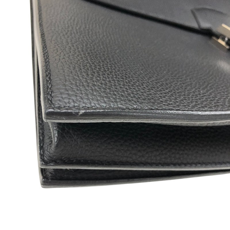 エルメス HERMES サックアデペッシュ38 D刻 ブラック シルバー金具 トゴ メンズ ハンドバッグ