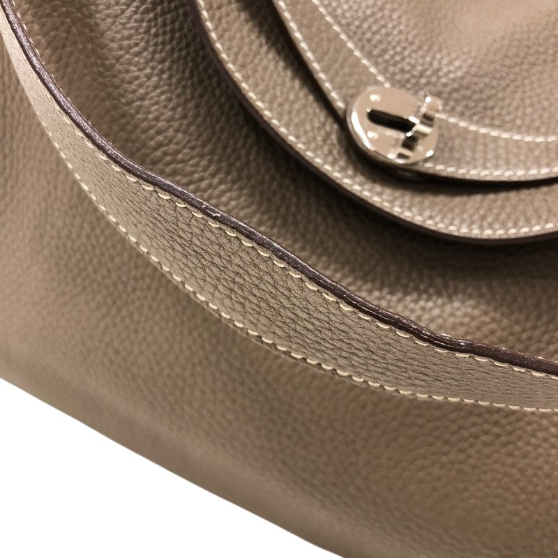 エルメス HERMES リンディ30 X刻 エトゥープ シルバー金具 トリヨン レディース ショルダーバッグ