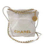 シャネル CHANEL CHANEL22ミニバッグ AS3980 ホワイト ゴールド金具 シャイニーカーフ レディース ショルダーバッグ