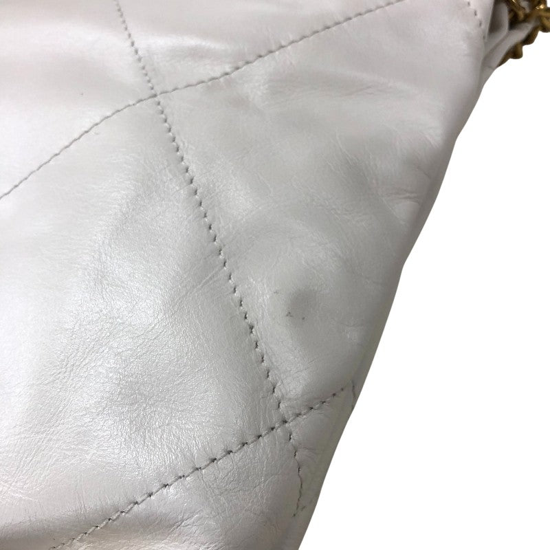 シャネル CHANEL CHANEL22ミニバッグ AS3980 ホワイト ゴールド金具 シャイニーカーフ レディース ショルダーバッグ