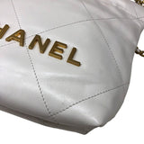 シャネル CHANEL CHANEL22ミニバッグ AS3980 ホワイト ゴールド金具 シャイニーカーフ レディース ショルダーバッグ