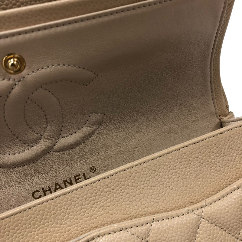 シャネル CHANEL マトラッセ25 A01112 ベージュ ゴールド金具 キャビアスキン レディース ショルダーバッグ