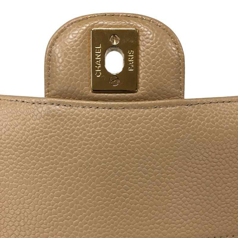 シャネル CHANEL マトラッセ25 A01112 ベージュ ゴールド金具 キャビアスキン レディース ショルダーバッグ