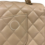 シャネル CHANEL マトラッセ25 A01112 ベージュ ゴールド金具 キャビアスキン レディース ショルダーバッグ