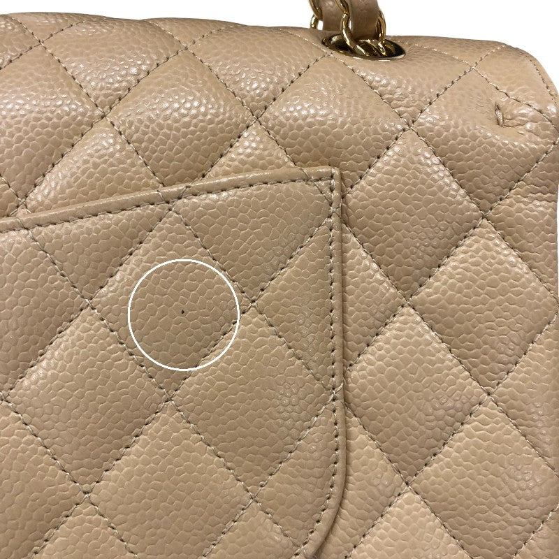 シャネル CHANEL マトラッセ25 A01112 ベージュ ゴールド金具 キャビアスキン レディース ショルダーバッグ