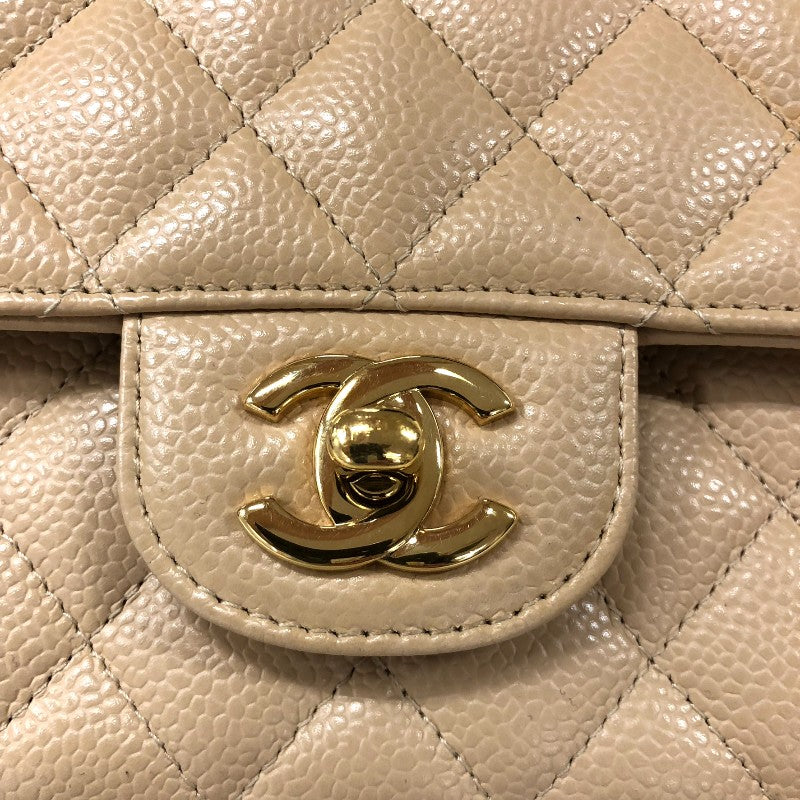 シャネル CHANEL マトラッセ25 A01112 ベージュ ゴールド金具 キャビアスキン レディース ショルダーバッグ