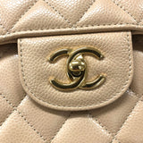 シャネル CHANEL マトラッセ30 A58600 ベージュ ゴールド金具 キャビアスキン レディース ショルダーバッグ