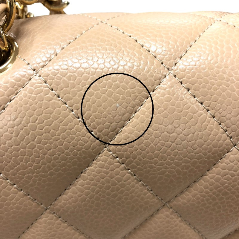 シャネル CHANEL マトラッセ30 A58600 ベージュ ゴールド金具 キャビアスキン レディース ショルダーバッグ