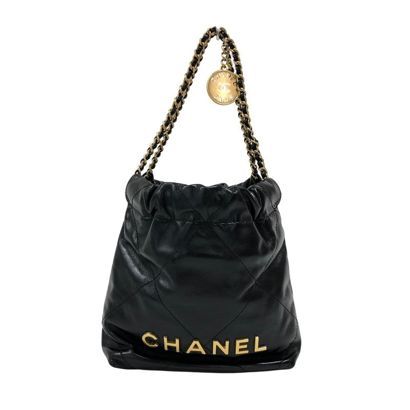 シャネル CHANEL CHANEL22ミニバッグ AS3980 ブラック ゴールド金具 シャイニーカーフ レディース ショルダーバッグ