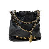 シャネル CHANEL CHANEL22ミニバッグ AS3980 ブラック ゴールド金具 シャイニーカーフ レディース ショルダーバッグ