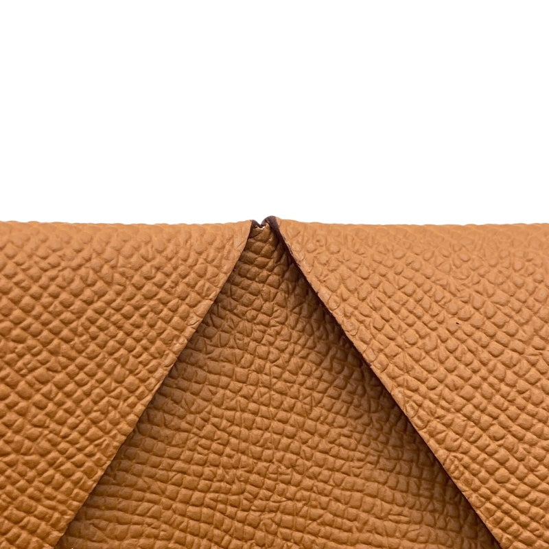 エルメス HERMES カルヴィ W刻 (2024年製) ゴールド/シルバー金具 エプソン レディース コインケース