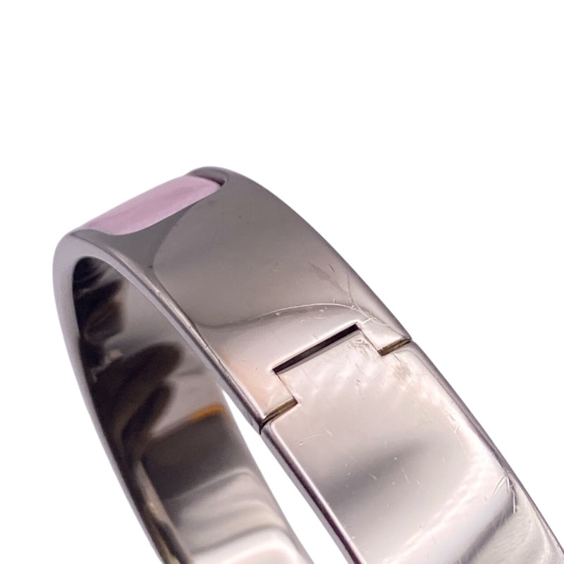 エルメス HERMES クリッククラックPM ピンク/シルバー エナメル・メタル アクセサリー