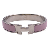 エルメス HERMES クリッククラックPM ピンク/シルバー エナメル・メタル アクセサリー