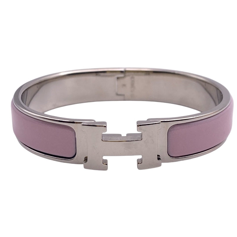 エルメス HERMES クリッククラックPM ピンク/シルバー エナメル・メタル アクセサリー