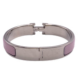 エルメス HERMES クリッククラックPM ピンク/シルバー エナメル・メタル アクセサリー