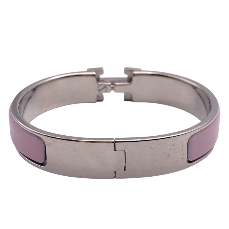 エルメス HERMES クリッククラックPM ピンク/シルバー エナメル・メタル アクセサリー