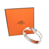 エルメス HERMES クリッククラックPM ホワイト/シルバー エナメル・メタル アクセサリー